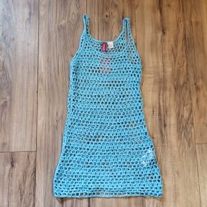 H&M Swim crochet coverup dress Blue Swim Beach festival dress size 2